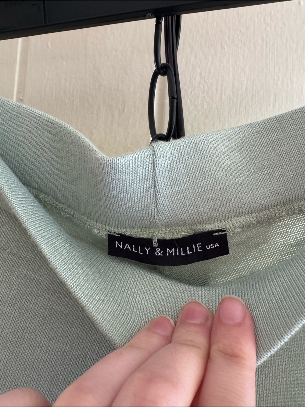 Nally & Millie Wide Leg Pants in Light Sage Green